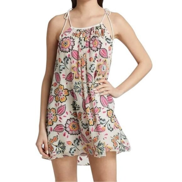 New RAG & BONE  Bailey Self-Tie Floral Minidress in Floral Print Size M - Picture 2 of 11